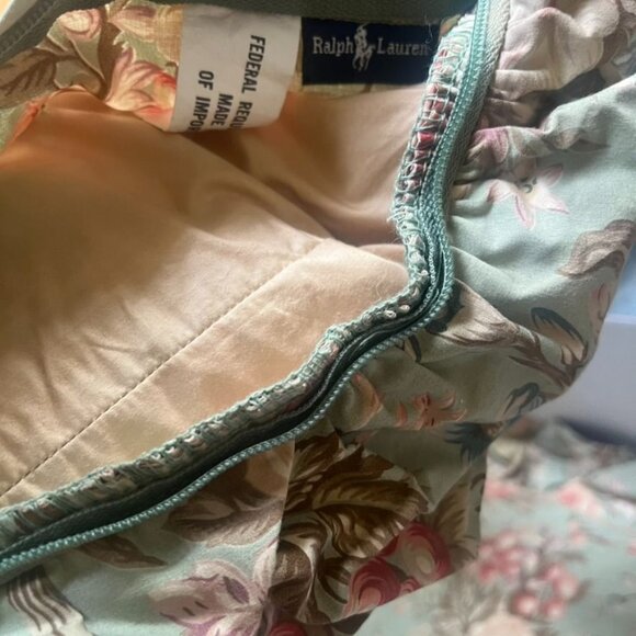 Vintage Ralph Lauren Charlotte Floral Throw Pillows (2) Cottage Core Green Pink - Picture 4 of 5